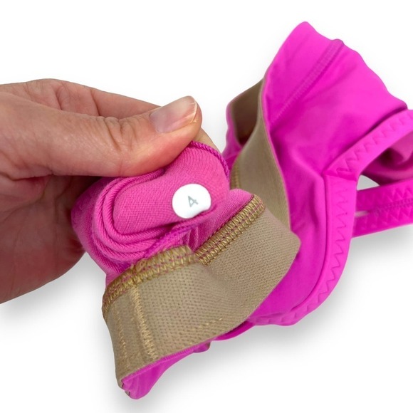 lululemon bra womens 4 hot pink gray strapy yoga sports bra - Picture 12 of 13